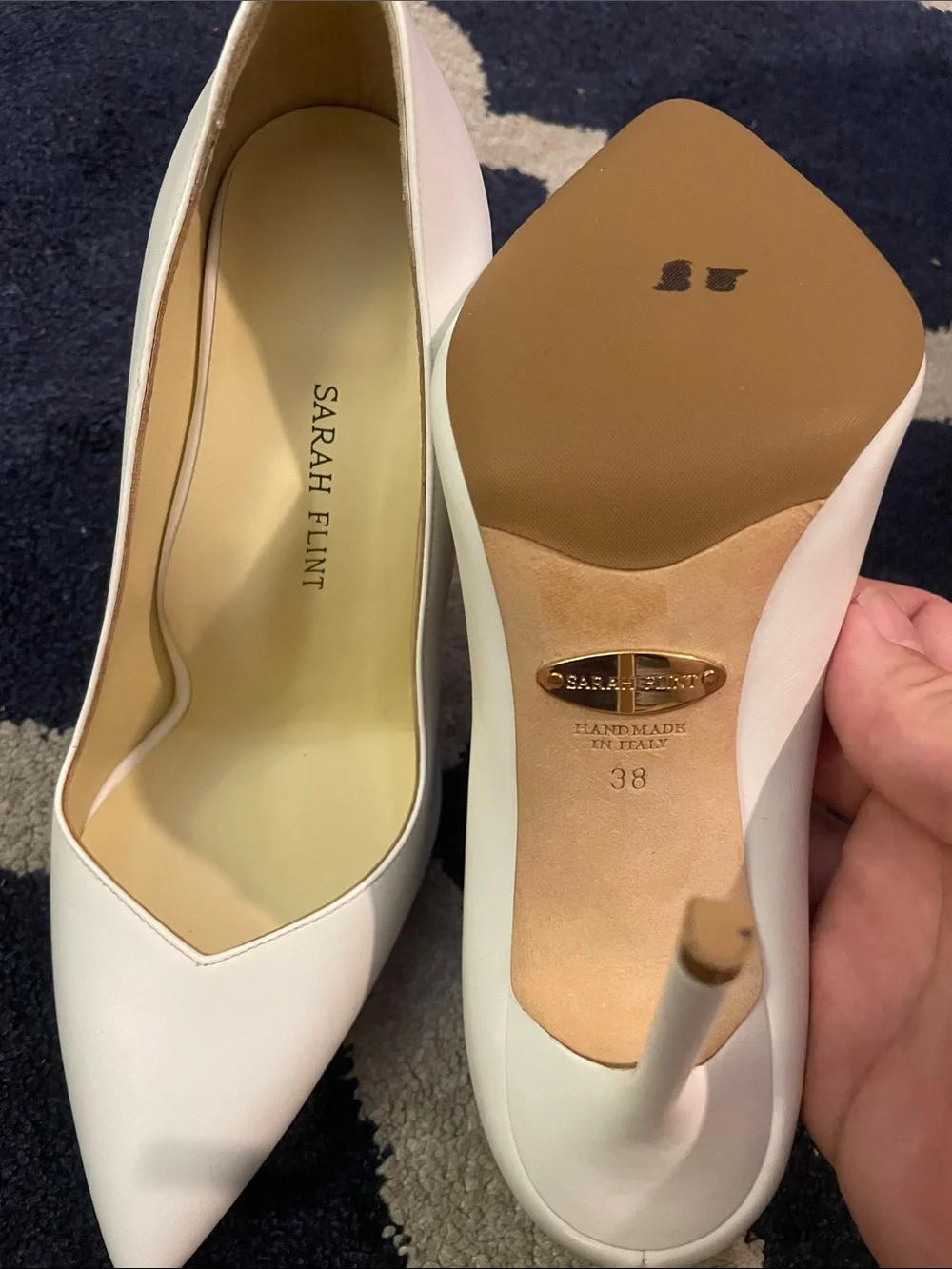 Sarah Flint Perfect Pump 100 White  Calf